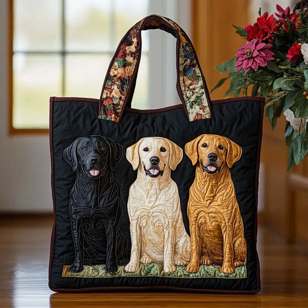 Three Labradors Quilted Handbag