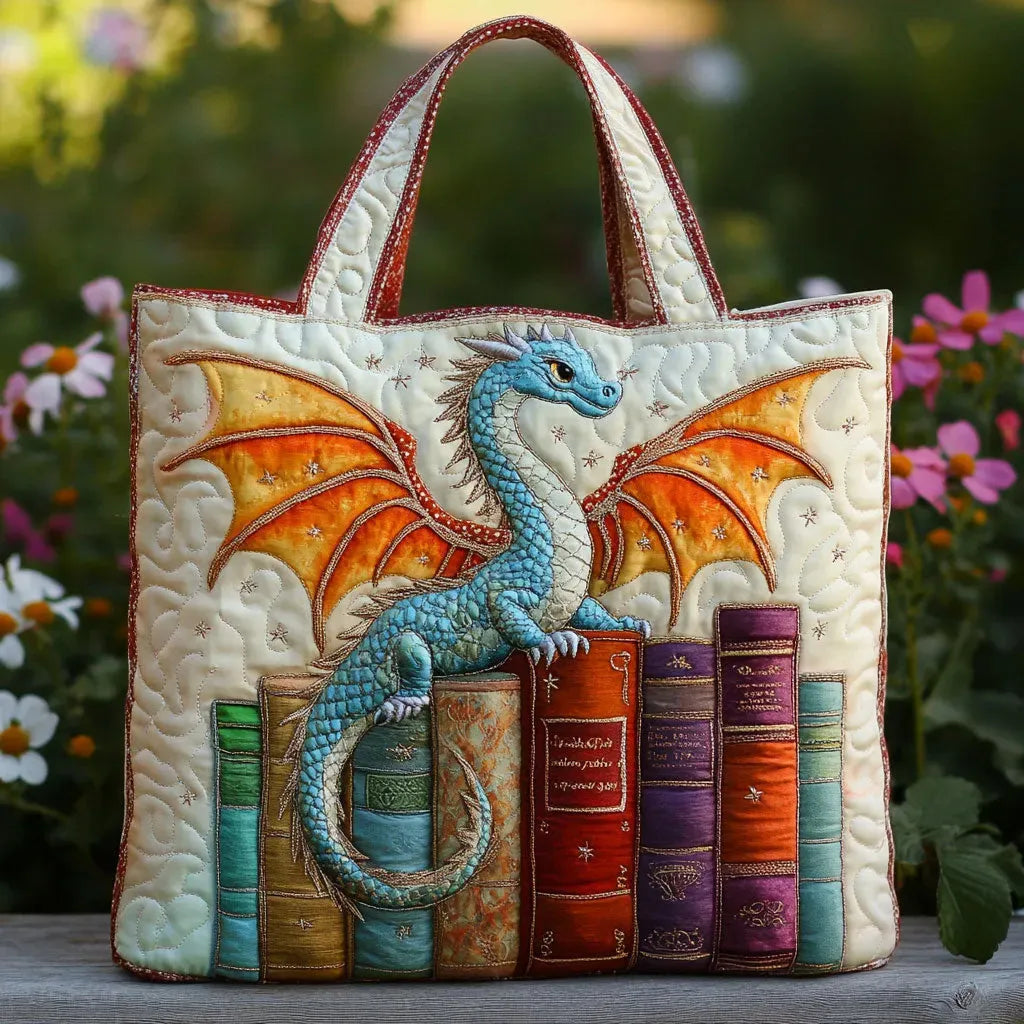 Emerald Guardian of Books Quilted Bag