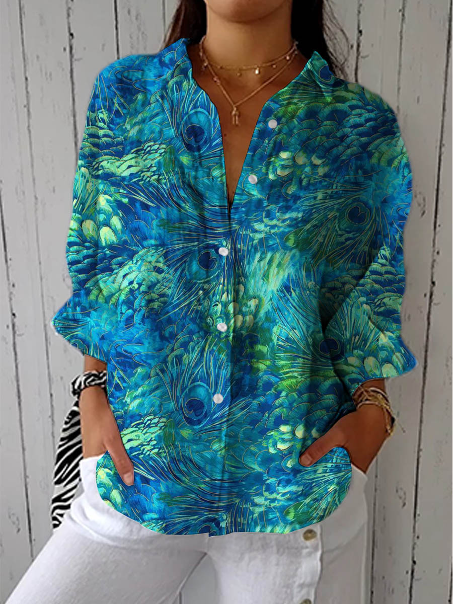 Florina – Peacock Elegance Blouse