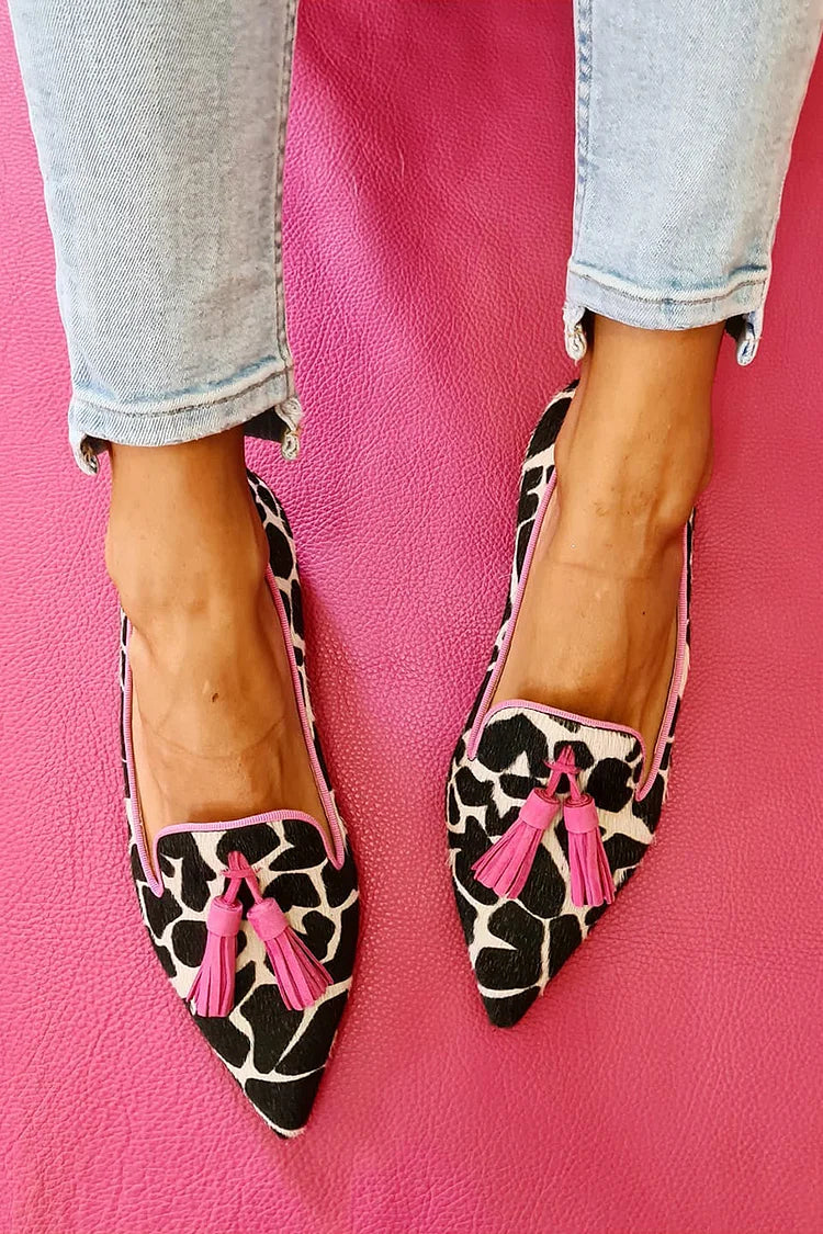 Pointed-Toe Tassel Loafers