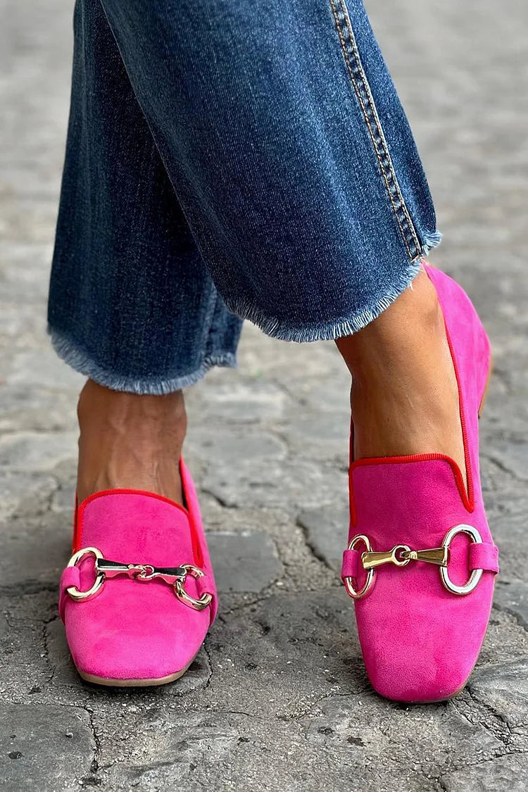Neon Loafers with Metal Detail