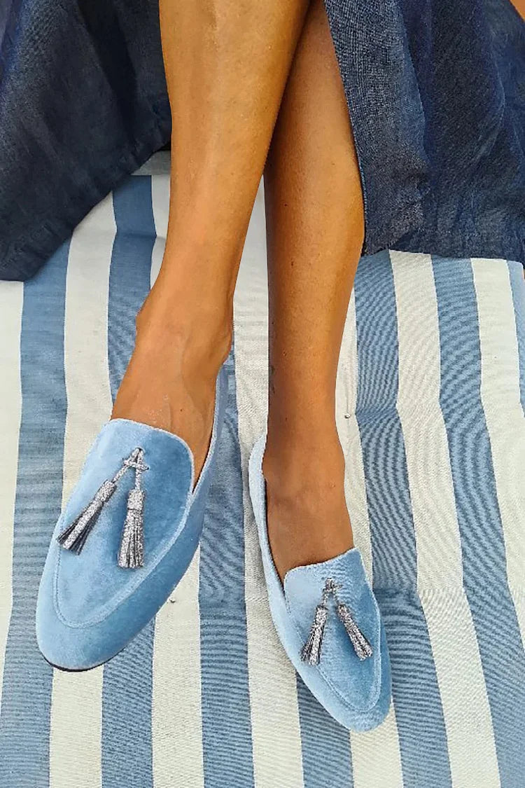 Loafers with Silver Tassels