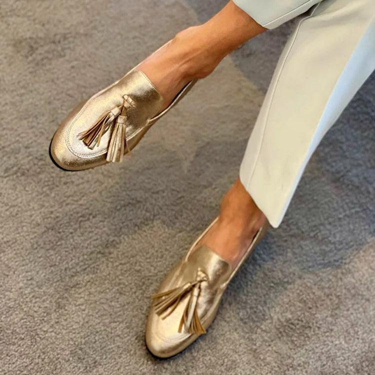 Gold Tassel Loafers