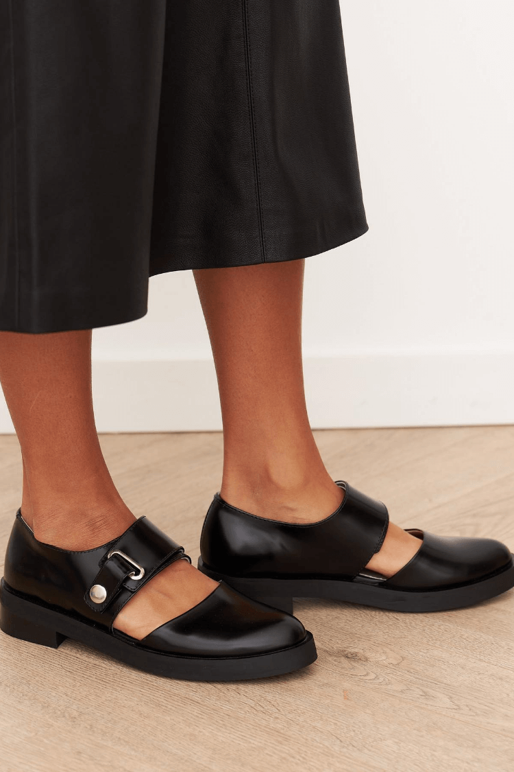 Black Loafers with Buckle