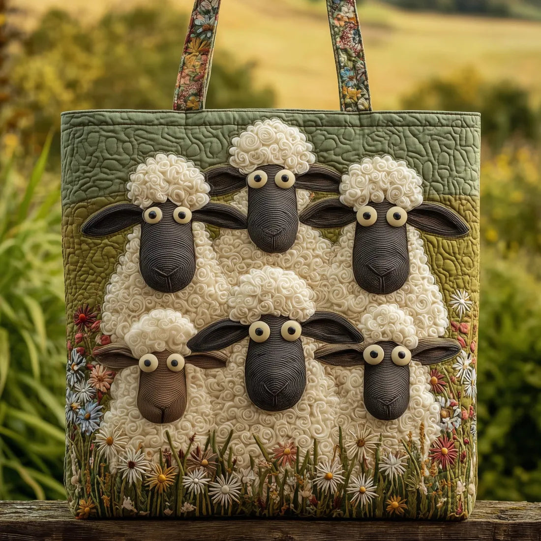 Five Sheep Quilted Bag