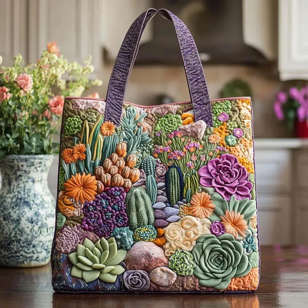 Succulent Garden Quilted Bag