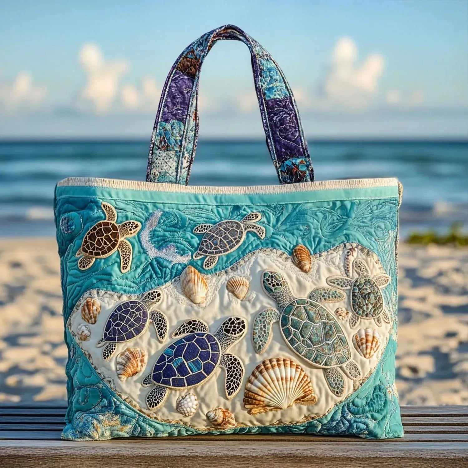 Turtle Embrace Quilted Bag