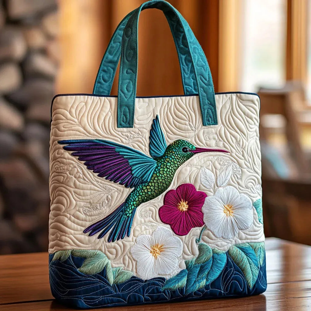 White Flower Quilted Bag